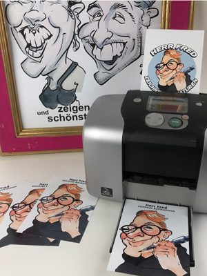 digitale Karikaturen als Ausdruck Postkarte